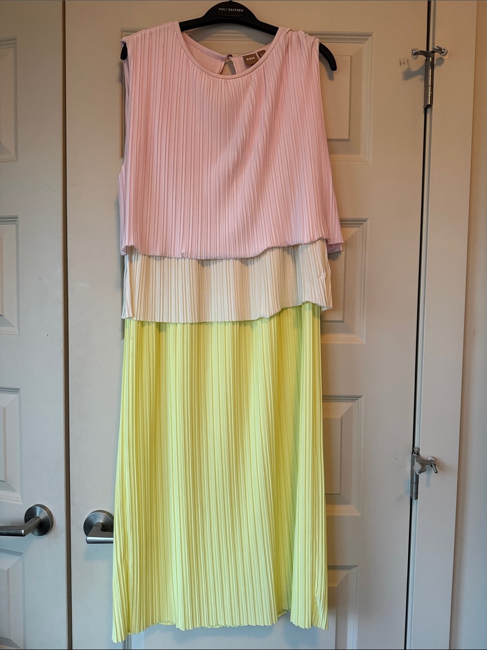 Boss Colorblock Dress — Pink, Cream & Yellow